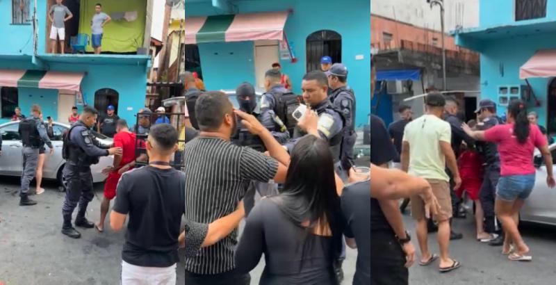 ‘Festinha’ com arma de guerra termina em prisão e caos na Compensa; veja vídeos