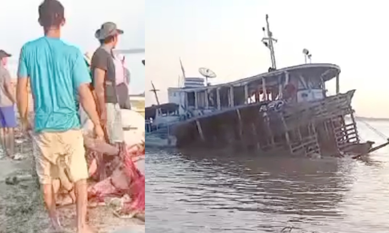 Bois morrem afogados após rebocador naufragar em Manacapuru; veja vídeo