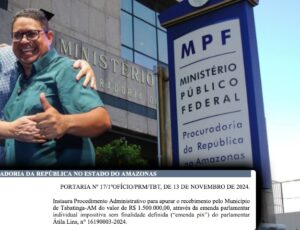 Deputado Átila Lins entra na mira do MPF após destinar 'Emenda Pix' suspeita de R$ 1,5 milhão para Tabatinga