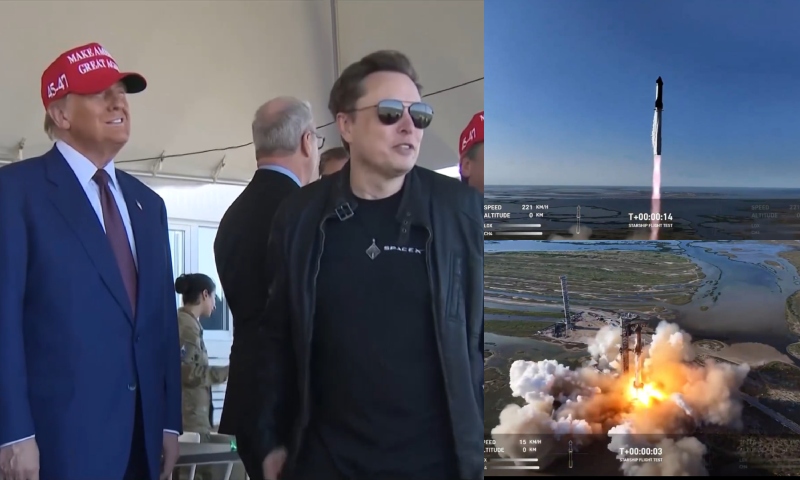 Trump faz história: primeiro presidente americano a comparecer ao lançamento de um foguete da SpaceX; veja vídeo