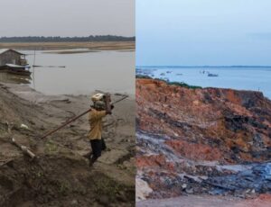 Crise no Rio Solimões: após pior seca em 42 anos, nível de água continua baixo e erosão cria deslizamentos