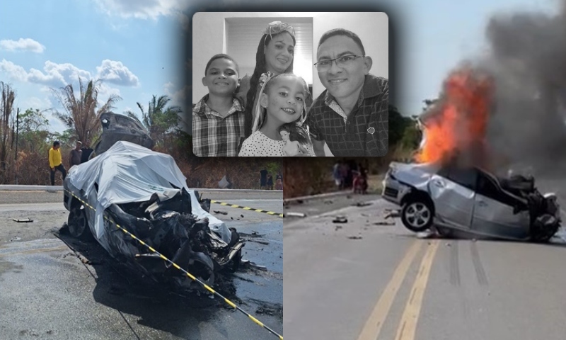 Tragédia na BR-343: acidente mata família carbonizada no Piauí