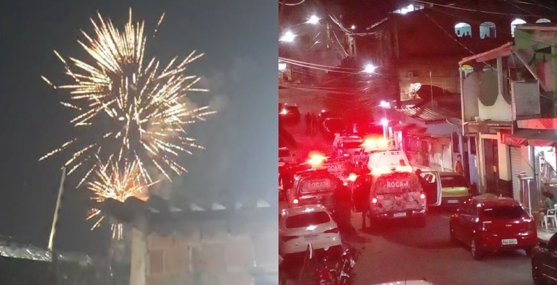 Fogos de artifícios, correria e bala na viatura da ROCAM na Compensa; veja vídeos