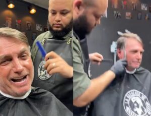 "Dando um grau": Bolsonaro aparece despreocupado cortando o cabelo em barbearia de Alagoas; veja vídeo