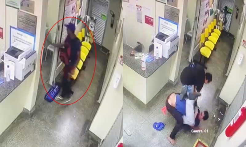 Funcionário de UBS usa golpe de Jiu-jitsu para desarmar assaltante em Manaus; veja vídeo