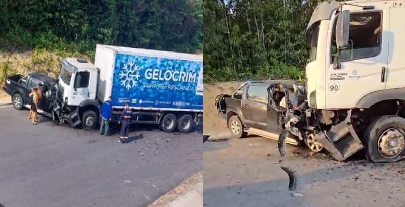 Grave acidente com caminhão da Gelocrim termina em morte na AM-010; veja vídeos