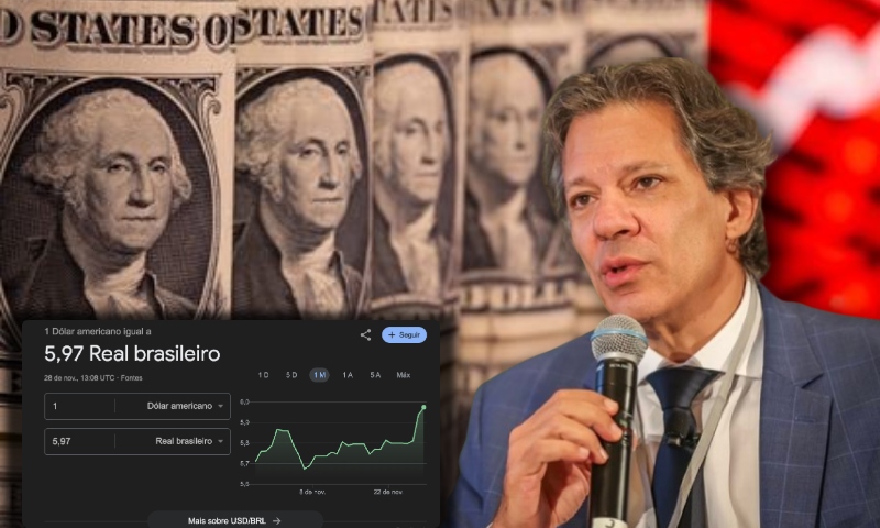 Dólar dispara e encosta nos R$ 6 após polêmica envolvendo Haddad; veja
