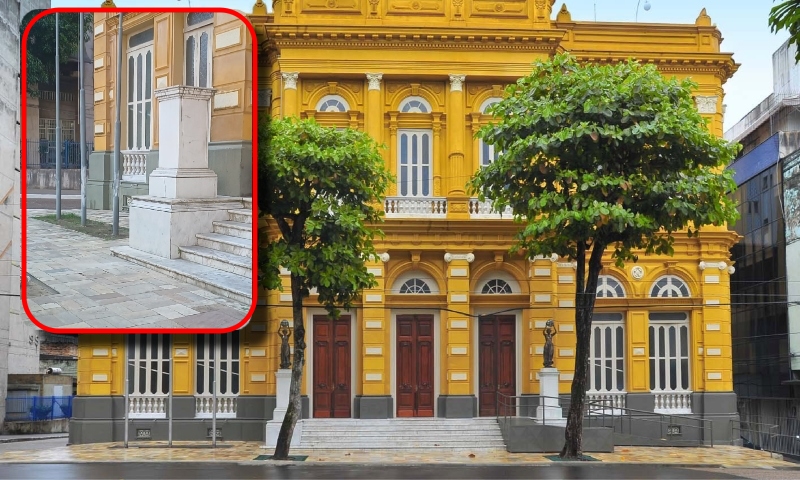 “Não passa nada!”: bandidos furtam estátua do Palácio Rio Branco, patrimônio histórico do Amazonas; veja