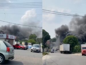 Incêndio próximo de peixaria deixa moradores apavorados no bairro Planalto; veja vídeo