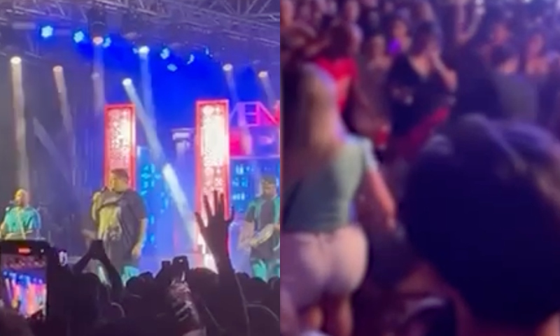 Pânico e correria: veja momento em que tiroteio interrompe show do grupo Menos É Mais