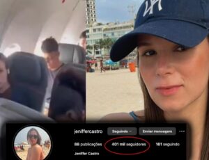 Moça da janela do avião ganha mais 400 mil seguidores após ser constrangida por mãe de criança mimada; veja vídeo