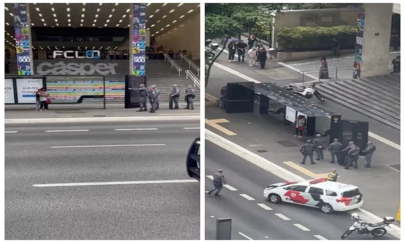 Mulher é feita refém em ponto de ônibus na Avenida Paulista em SP; veja vídeo