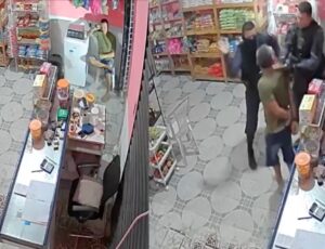 "Pode isso com o trabalhador?": câmeras flagram abordagem Policial polêmica contra dono de mercadinho no Colônia Santo Antônio