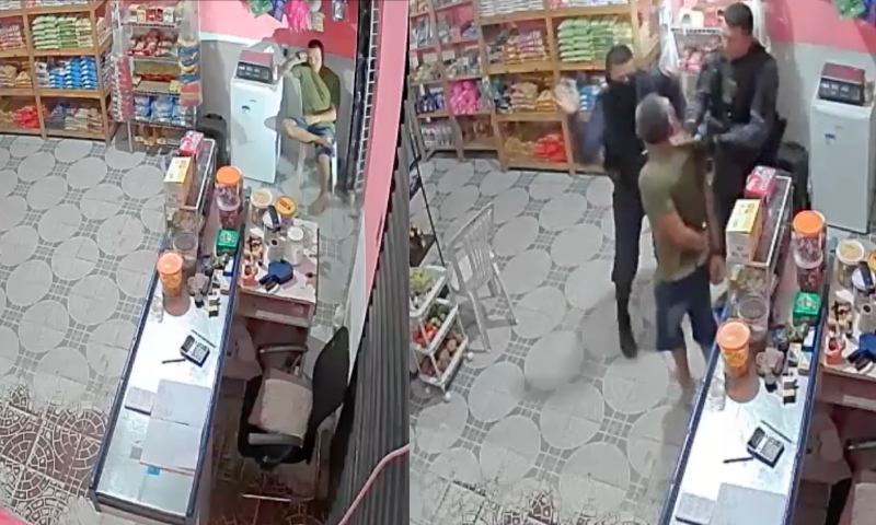 “Pode isso com o trabalhador?”: câmeras flagram abordagem Policial polêmica contra dono de mercadinho no Colônia Santo Antônio; veja vídeo