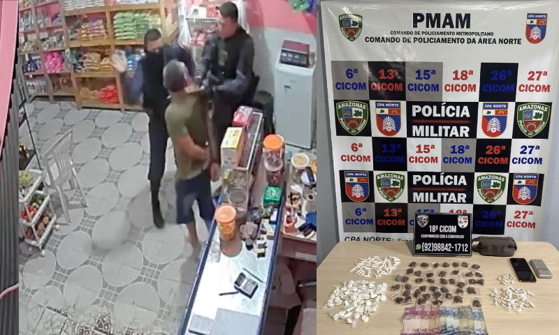 Polícia diz que dono de mercadinho que levou tapa de PM’s estava vendendo drogas no Colônia Santo Antônio