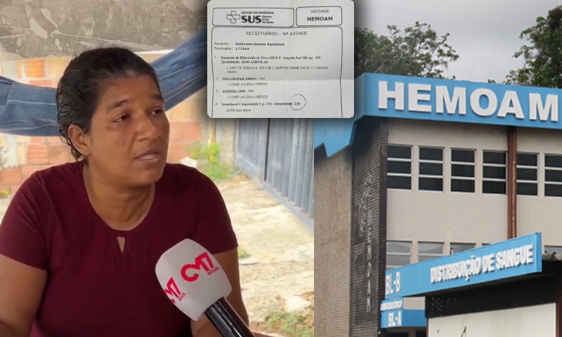 “Isso é uma humilhação”, diz mulher que sofre com falta de medicamentos do HEMOAM na gestão Wilson Lima; veja vídeo