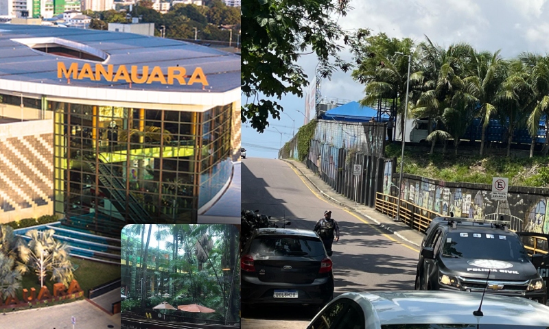 Polícia realiza cerco contra assaltantes dentro do Manauara Shopping: “tão no Buritizal!”; veja vídeos