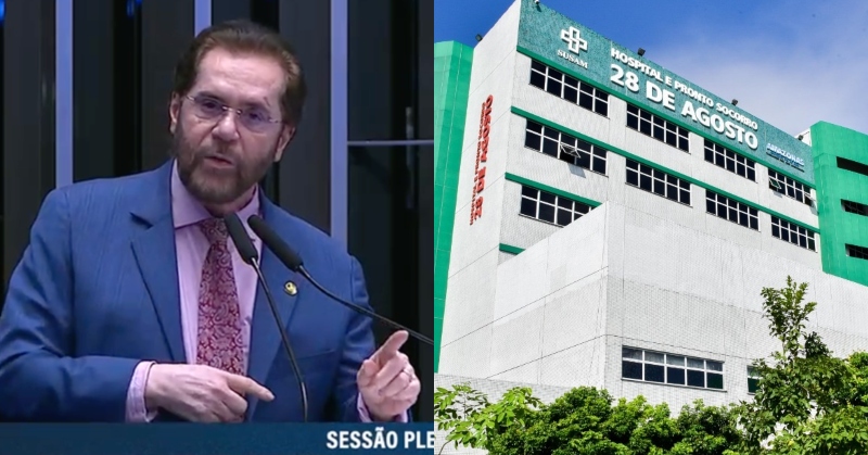 Senador denuncia entrega do Hospital 28 de Agosto a OS e cobra investigação pelo caos na saúde no AM