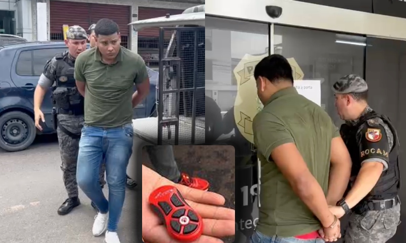 Ladrão é preso após usar “Chupa-Cabras” para roubar carros no Parque 10; veja vídeo