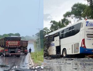 Cenas h0rríveis: c0rpos de passageiros de ônibus foram dil4cer4dos em acidente com carreta na AM-010