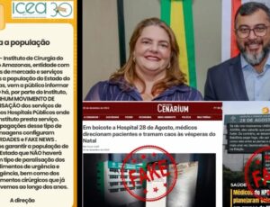ICEA e ITOAM desmentem notícias falsas de blogs pagos pelo Governo do AM sobre paralização de médicos no 28 de Agosto; veja vídeo