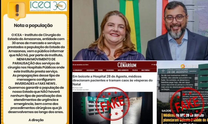 ICEA e ITOAM desmentem notícias falsas de blogs pagos pelo Governo do AM sobre paralização de médicos no 28 de Agosto; veja vídeo