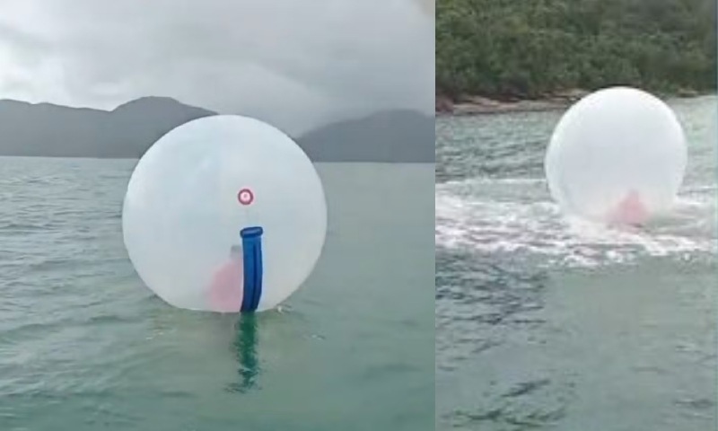 Criança fica à deriva no mar dentro de bolha Inflável após cabo de segurança se soltar; veja vídeo