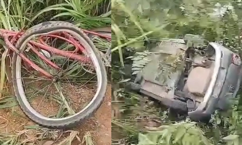 Motorista bêbado atropela ciclista e cai em ribanceira na AM-010; veja vídeo