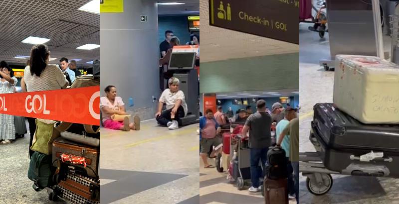 Cancelamentos, filas e revolta: Gol abandona clientes no aeroporto Eduardo Gomes; veja