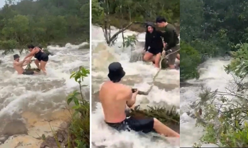 Turistas enfrentam enxurrada repentina e escapam por pouco: “Vimos a m0rte de perto”; veja vídeo