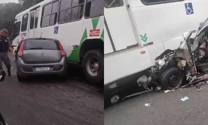 Urgente: gravíss1mo ac1dente entre carro e ônibus na Avenida do Turismo, em Manaus; veja vídeo