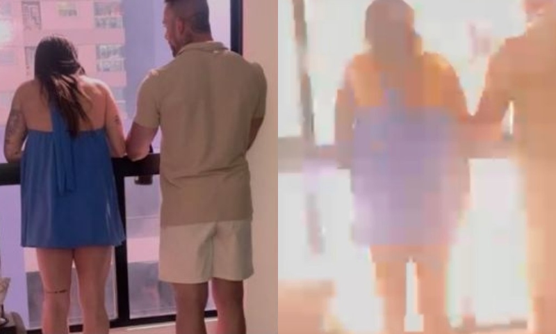 Casal é atingido por fogo de artifício na varanda de apartamento; veja vídeo