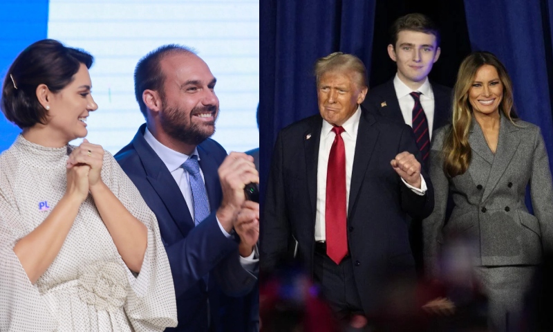 Eduardo e Michelle Bolsonaro irão aos EUA comparecer à posse de Donald Trump