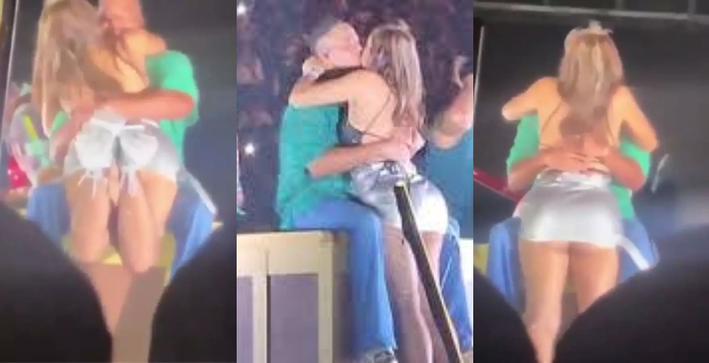 Chifre ao vivo: blogueira beija cantor favorito na boca e marido pede divórcio; veja vídeo