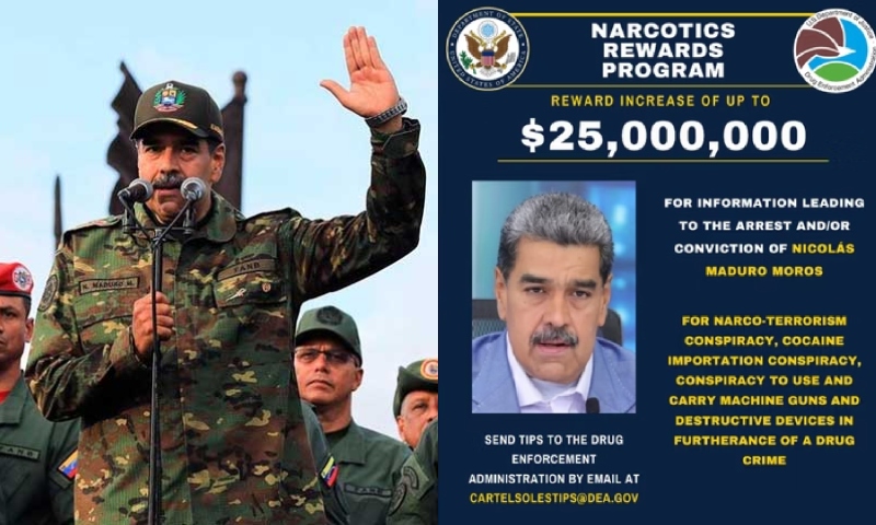 EUA aumenta recompensa por captura de Maduro para R$ 150 milhões