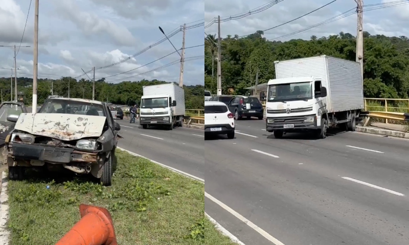 Caminhão perde o controle e causa grave acidente no Rapidão; veja vídeo
