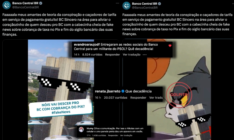 Banco Central é detonado após postagem usando gírias e memes para esconder tentativa do monitoramento do Pix; veja vídeo