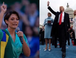 Michelle vai representar Bolsonaro na posse de Donald Trump nos EUA; veja vídeo