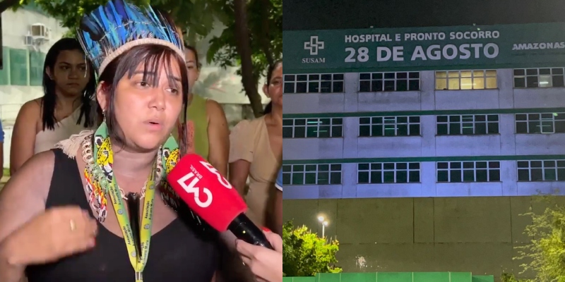 Família denuncia negligência do Hospital 28 de Agosto em caso de indígena em estado grave; veja o vídeo