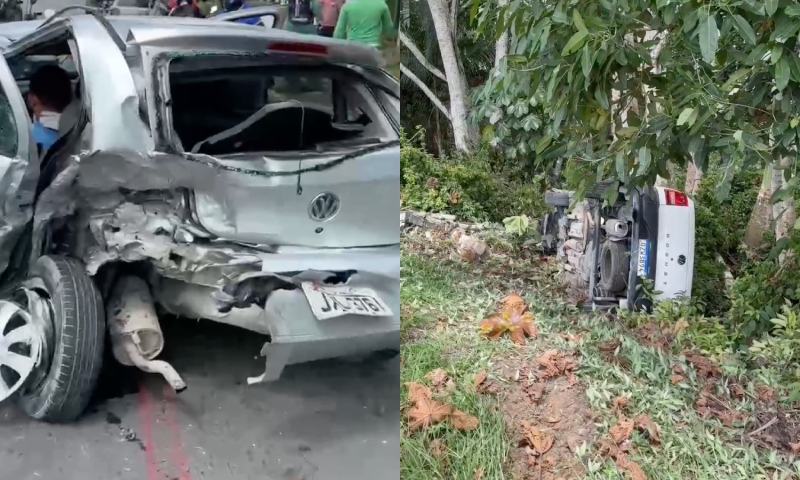 Acidente gravíssimo no bairro Novo Aleixo deixa homem preso às ferragens; veja