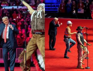 Village People se apresenta na posse de Donald Trump e faz presidente dos EUA dançar ao som de Y.M.C.A; veja vídeo