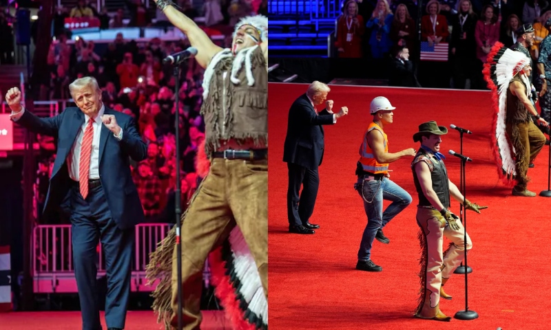 Village People se apresenta na posse de Donald Trump e faz presidente dos EUA dançar ao som de Y.M.C.A; veja vídeo