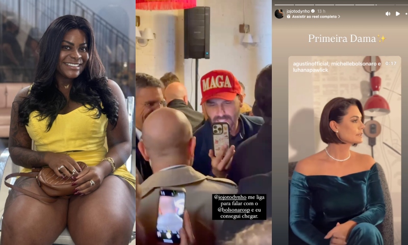 Jojo Todynho posta stories apoiando Eduardo Bolsonaro na posse de Trump e chamando Michelle de “primeira-dama”; veja vídeo