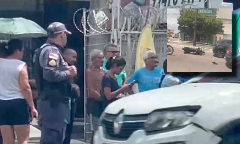 Motoqueiro sofre grave acidente na Djalma Batista; veja vídeos