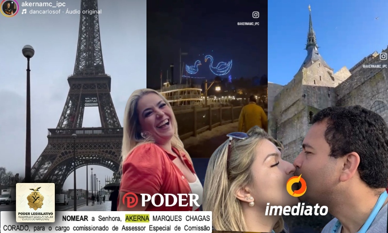 Viagens internacionais, salários exorbitantes e cargos acumulados: Akerna Corado, mulher do dono do Blog Imediato, vive um estilo de vida bancado pelo povo