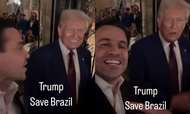 Pablo Marçal encontra Donald Trump e pede para presidente dos EUA mandar um “Salve” para o Brasil; veja vídeo