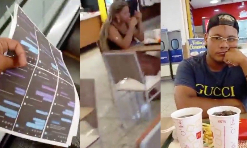 Mulher recebe prints do marido marcando encontro com a amante e resolve aparecer de surpresa; veja vídeo