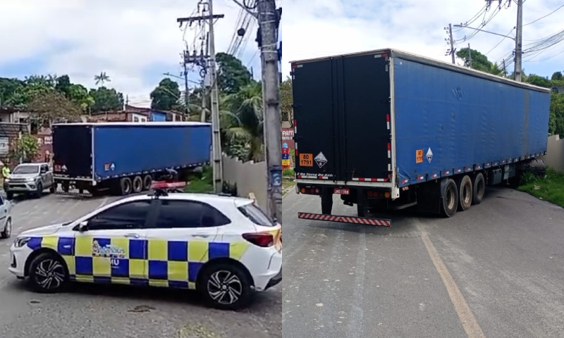 Urgente: carreta perde o controle na ‘ladeira da Morte’ da comunidade Santa Inês; veja vídeo