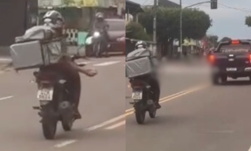 Motoqueiro joga pedra em Hilux e jovem fica ferida durante briga de trânsito em Manaus; veja vídeo