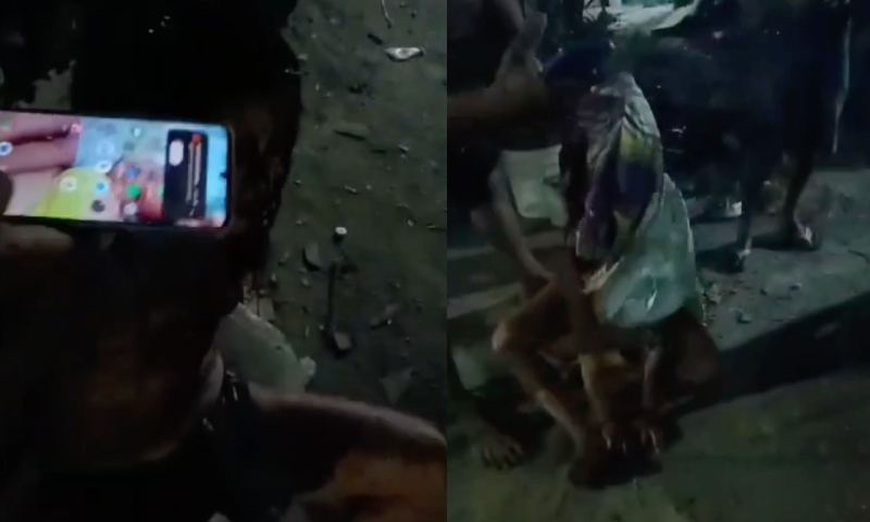 Vizinhos ficam aterrorizados após verem mulher levar golpe de fação na cabeça; veja vídeo